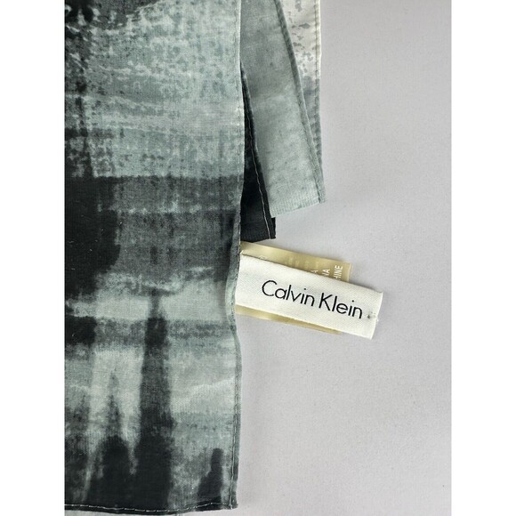 CALVIN KLEIN 100 % POLYESTER SCARF SHAWL 72"X 15" BLACK GRAY WHITE - Picture 8 of 12